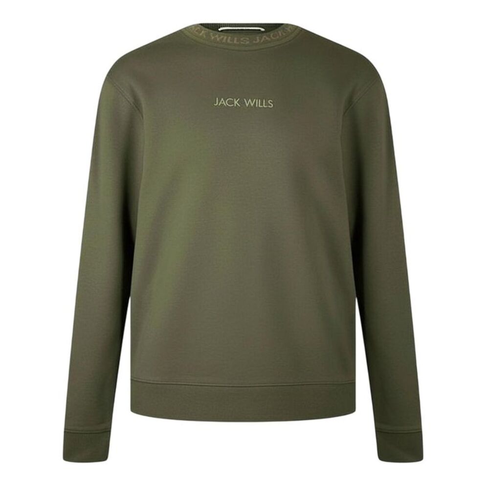 Jack Wills Mens Jacquard Crew Neck Sweatshirt / Leaf